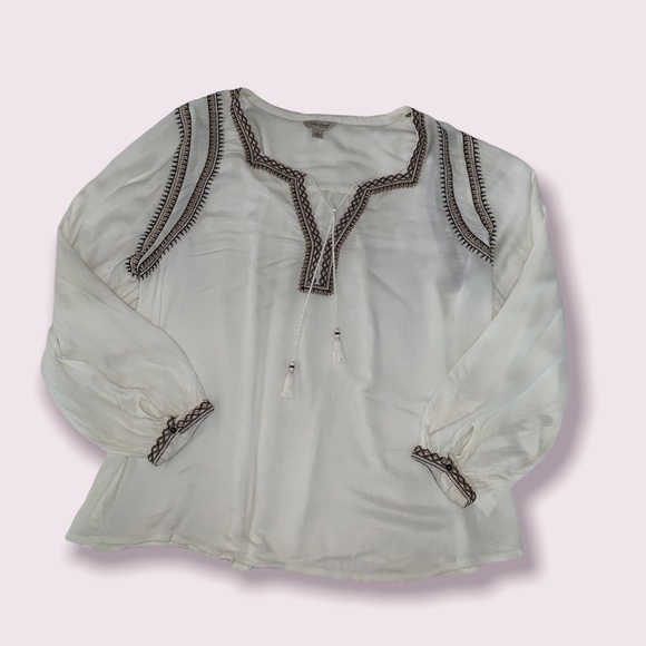 Lucky Brand Tops - Lucky Brand off white boho top size Large